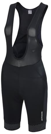 Airtracks Pantalón corto de ciclismo para mujer Pro Line con tirantes – Pantalones de ciclismo – 3D Coolmax acolchado – Transpirable – Protección UV – Secado rápido, Negro , M - Damen