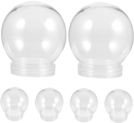 RORPOIR 6stücke Klare DIY Schneekugeln Wasser Kuppeln Kunststoff Kugeln Für Weihnachtsbasteleien Leichte Langlebige Transparente Schneekugeln Zum Individuellen Gestalten
