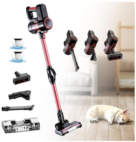 MeLtor Lavapavimenti Senza Filo 5 in 1 Portatile, 200ml Serbatoio dell’acuqa Lavasciuga Pavimenti Senza Filo per Pulizia Domestica/Capelli/Polvere/Lavapavimenti