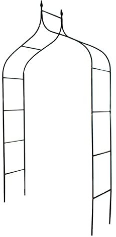 Outdoor Garden Arch Metal Gothic Wedding Archway Pergola Arbor Black Lawn Backyard Patio Party Trellis for Rose Various Climbing Plants 55x15x98inch