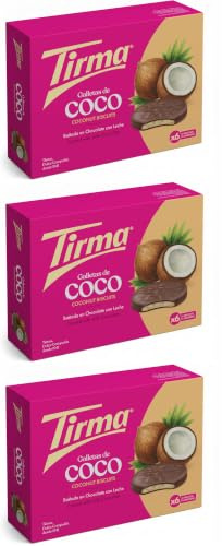 Tirma Biscotti al Cocco Ricoperti di Cioccolato al Latte | Biscotti Morbidi e Croccanti | Da Servire Anche Come Dessert | Biscotti senza Uova | Confezione da 600gr, 6x33gr