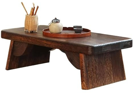 KLJUddGY Bodentisch Bodentisch, Massivholz, Erkerfenstertisch, Retro-Meditation, niedriger Tisch, Zen-Teetisch, Couchtisch für Wohnzimmer, Esszimmer, Tee einzigartig
