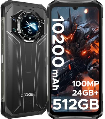 DOOGEE S119 Rugged Smartphone Android, 24GB+512GB/2TB, 10200mAh/33W, 1.32 Rear Display, 100MP+20MP, 6.72” FHD+, 3 Card Slots, Dual SIM IP68/IP69K Rugged Phone, Face/Fingerprint Unlock, NFC