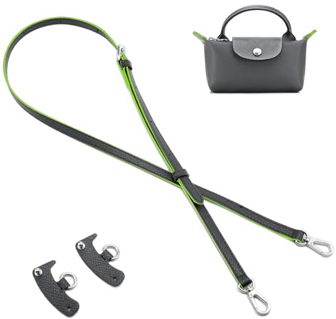 QIUTIMIY Leder-Handtaschengurt, Ersatz-Schultertaschengurte-Geldbörsen, verstellbarer Crossbody-Schultergurt(Graphitgrau,Silber)