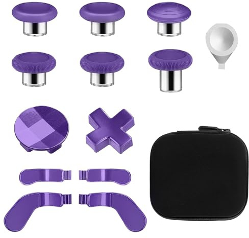 13 in 1 Component Pack Kit for Xbox Elite Series 2 Controller Metal Thumbsticks Replacement for Elite Series 2 Accessories Compatible with Xbox Elite Wireless Controller Series 2 Core (Purple)