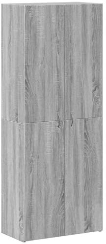 vidaXL Armoire de classement Sonoma Gris 60x32x153cm Bois d'ingénierie, Armoire à dossiers, unité de Rangement, Armoire de Rangement de Bureau