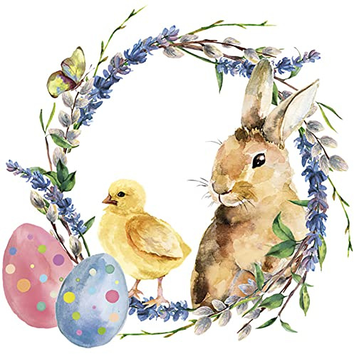 Daisy Easter 3-Ply Tissue Paper Napkins Decorative Serviettes for Decoupage 33cm x 33cm (Pack of 20) (Watercolour Easter Eggs)