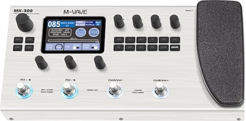 M-Vave MK-300 - Multieffektprocessor för gitarr och bas, 11 moduler, 320+ effekter, 120 förstärkare, IR-laddare, looper, trumma, BT och USB-ljudkort