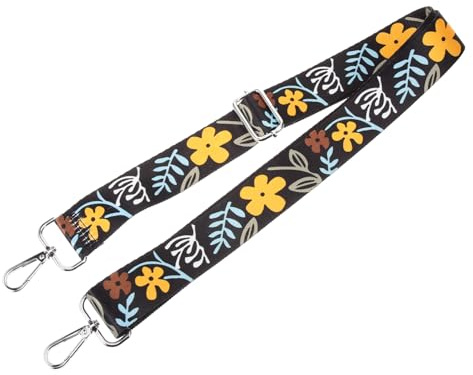 Vaguelly Adjustable Vintage Pattern Banjo Strap Silver Accessories Decorative Musical Instrument Sling for Banjo and Mandolin