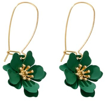 XFSRG Pendientes Mujer Florales Colgantes Moda Bohemios Pendientes de Aros con Flores Resina Accesorios Elegantes Joyeria para Fiesta y Diario