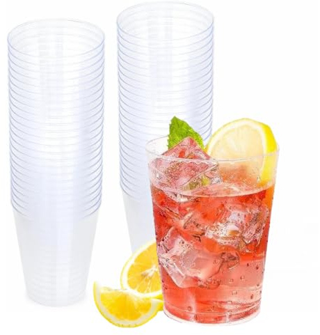 eMKay® Pack of 40 – 12oz Clear Plastic Tumblers | Reusable Hard Plastic Cups for Beer, Soft Drinks & Cocktails | Elegant Party Drinkware for Events, BBQs & Catering