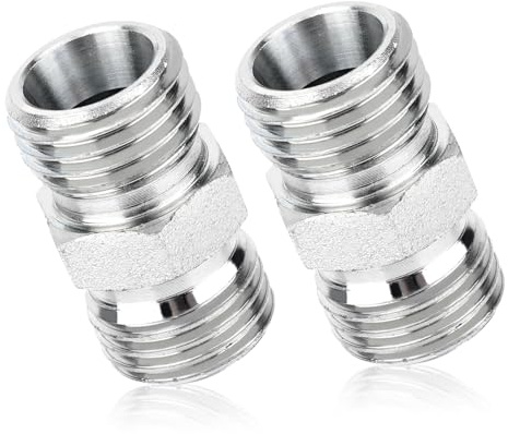 2pcs M14 to M14 Carbon Steel Fittings Adapters, Hydraulic Hose Pipe Thread Coupler for Mini Excavator Compatible with AGT, FF Industries and More