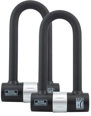 Burg Wachter 200D Duo Keyed Alike 16mm Heavy Duty D-Lock Padlock – Sold Secure Diamond & Gold Rated Bike Motorcycle Ebike Scooter Security Lock
