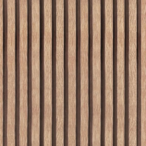 Tan Wood Slat Peel and Stick Wallpaper Contact Paper for Wall Decoration | 44cmx305cm Self Adhesive Removable Panel Wall Paper for Living Room Bedroom Bathroom Panelling Waterproof Contact Paper PVC