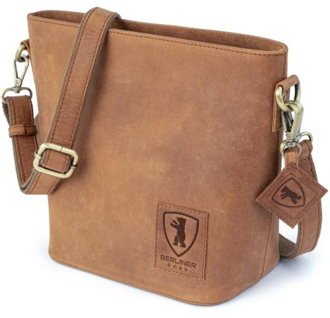 Berliner Bags Schultertasche Leder Madison für Damen | Mittelgroße Schultertasche, Umhängetasche und Crossbody Bag Leder mit Reißverschlussfach, Handytasche und abnehmbaren Griffen
