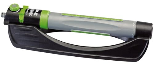 Draper 3-in-1 Oscillating Sprinkler | 6 to 19 Hole Settings | Adjustable Spray Angle | Built-in Flow Control | Lawn Watering Tool | Screen Filter Washer | 25089