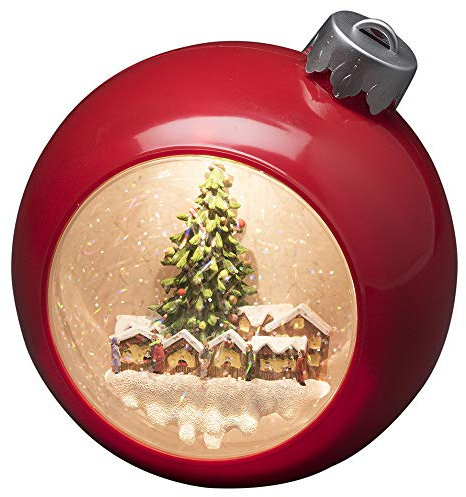 Konstsmide 4360-550 - Globo di Neve con Motivo Natalizio, a Forma di Pallina di Natale, a LED