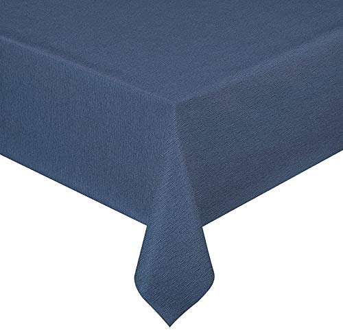 Wachstuch Wachstischdecke Tischdecke Gartentischdecke Lack Leinen Blau Rechteckig 120 x 240 cm abwaschbar