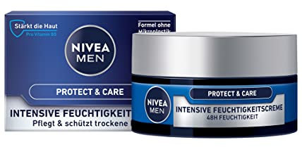 NIVEA MEN Protect & Care Intensive Feuchtigkeitscreme im 3er Pack (3 x 50 ml), beruhigende Gesichtscreme für Männer, feuchtigkeitsspendende Tagescreme