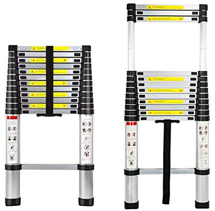 5 m 16,5 piedi scala allungabile telescopica pieghevole estensione scala a pioli in alluminio per carichi pesanti scale a soppalco con piedini antiscivolo capacità 330 libbre approvato EN131