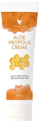 Forever Aloe Propolis Creme (74% Aloe Vera) bei trockener und gereizter Haut, zur pflegenden Unterstützung bei Neurodermitis, Tube (1 x 113 g)