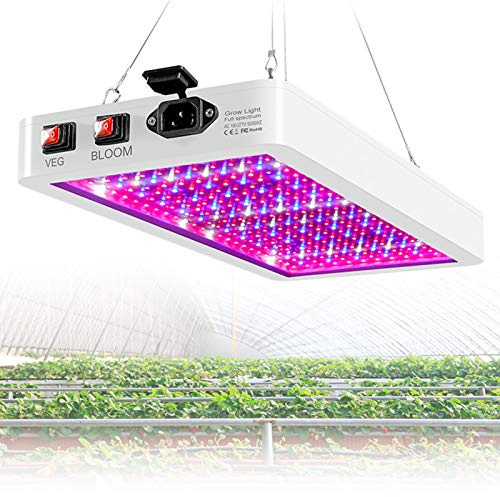 PJDDP 1000W LED Grow Light, Full Spectrum Grow Lamp Double Switch Plant Light for Greenhouse Hydroponic Indoor Plants Veg And Flower,Waterproof/Anti-Leakage (216 Leds)