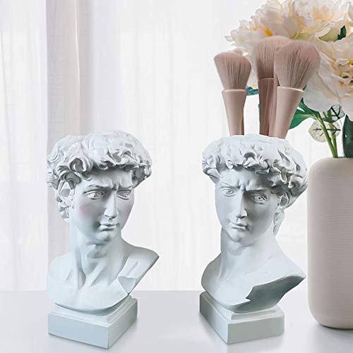 Fiorky Pot à Crayons pour Statue de David, Style Nordique, tête Humaine, Vase de David, Support pour pinceaux de Maquillage, décorations d'intérieur, Bureau Modernes décoration d'art Chic pour Bureau