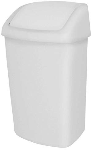 Tempel Poubelle Swing Top 25 litres blanc - Couvercle basculant - Dim (mm) H 511 x L 346 x P 278 - Pratique à vider - Matériau Polypropylène