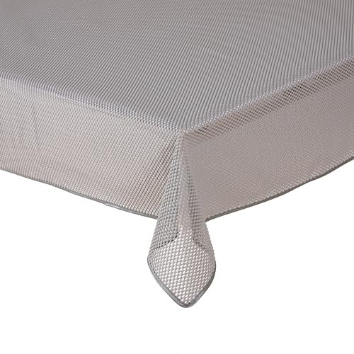 Gartentischdecke Tischdecke Weichschaummaterial Karo einfarbig rutschfest wetterfest 7 Farben und Größen Hellgrau 130x220 cm eckig