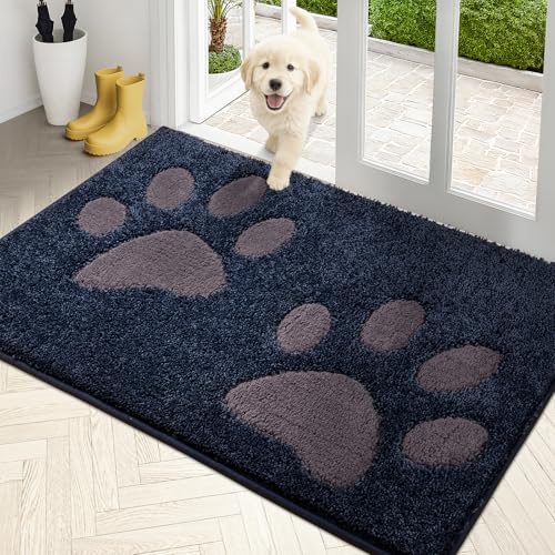 PURRUGS Schmutzfang-Fußmatte, 85,1 x 149,9 cm, rutschfest, maschinenwaschbar, Mikrofaser, Eingangsteppich, Hunde-Fußmatte, super saugfähig, Willkommensmatte für schlammige, nasse Schuhe und Pfoten