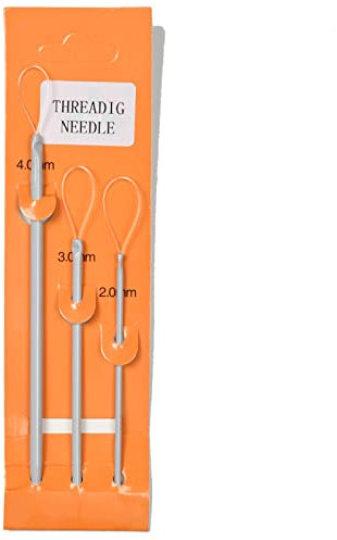 MPEIPILA Ago Tirafettuccia, Ahi in Lana di Alluminio con Anello in Nylon, Aghi Tirafettuccie Uncinetto, Aghi per la Lavorazione della Lana, Aghi Tira Fettuccia Classici Metal Set di 3