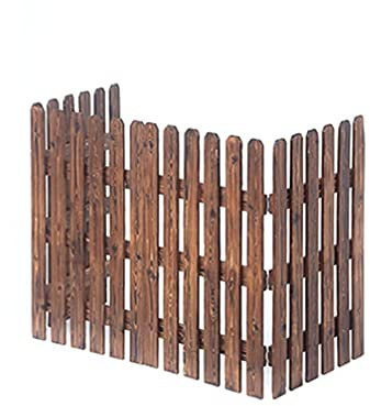 MERAXI Picket Fence Tall Wooden, Flexible Edgings Garden Fence Border for Lawn Flowerbeds Plant Borders Dog Barrier Splicable Decorative,Brown,160x65cm