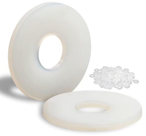 Mbsomnus 100 Stück Kunststoff Unterlegscheiben M6-18MM Nylon Unterlegscheiben Karosseriescheiben Kunststoffscheiben Beilagscheiben für Maschinen Elektrische Geräte Klempner M3 M4 M6 M8 M10 M20