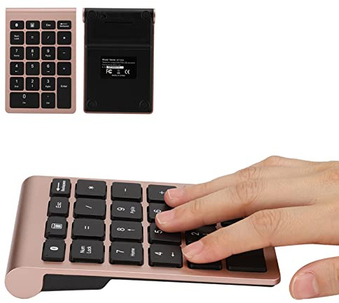 Estink Mini Clavier Numérique sans Fil, Clavier Ergonomique 22 Touches pour Android, Windows, Mac OS - BT304 (Or Rose)