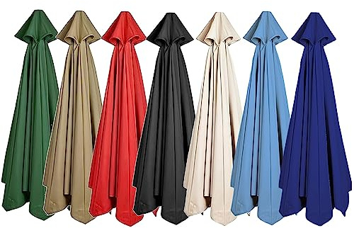 Toile De Rechange Pour Parasol - 2m/2,7m/3.0m - 6 Baleines/8 Baleines, Auvent De Rechange Pour Parasol Déporté, Housse De Rechange Pour Parasol De Jardin Terrasse Plage (auvent Seulement)(Couleur:lac