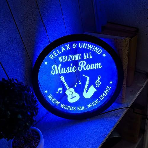 Music Room Benutzerdefiniertes LED-Neonschild, Personalisiertes Neonlichtschild Für Bar, Nachtclub, Musikstudio, Wanddekoration, Wohnzimmerdekoration, Geburtstagsgeschenk