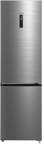 Midea MDRB521MIC46A Kühl-/Gefrierkombination/No Frost/WiFi-Steuerung/Inverter Kompressor/201 cm hoch / 59,5 cm breit /70 cm tiefe/177 kWh/Jahr/256 L Kühlteil/122 L Gefrierteil, Front Inox