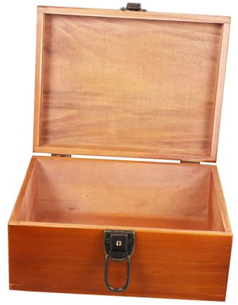 Zerodeko Vintage Holz-aufbewahrungsbox Mit Schloss Kreative Schmuckschatulle Und Andenkenkiste Mittelgroße Retro Schatztruhe Zur Sicheren Aufbewahrung Von Schmuck Und Accessoires Robust Und