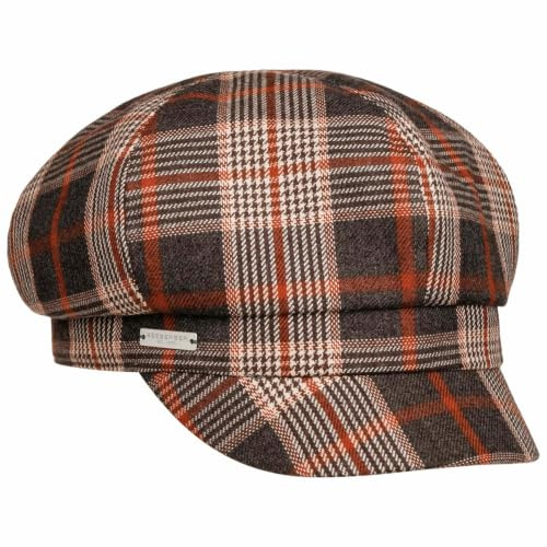 Seeberger Gadiala Check Ballonmütze Schirmmütze Schildmütze Newsboy-Mütze Baker-Boy-Mütze Damencap Damen - mit Schirm, Futter Herbst Sommer Frühjahr Winter