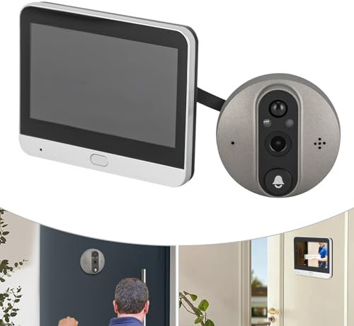 wanwanper Trådlös videotörklocka, trådlös video dörrtelefon dörrklocka Intercom system, tvåvägs ljudvideo dörrtelefon för hotell, hus, lägenheter, kontor, villor