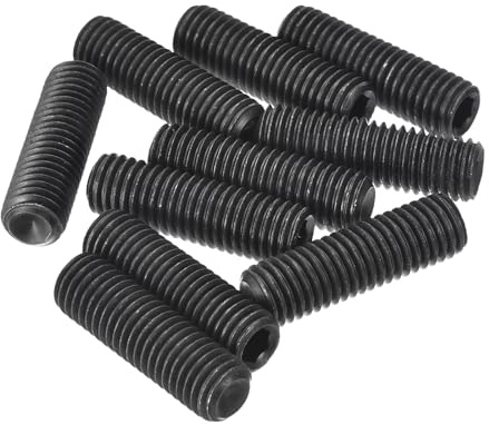 sourcing map Innensechskantschrauben, 10 Stück, M12 x 40 mm, metrisch, Karbonstahl, Innensechskant, Gewindestift, für die Reparatur von kompakten Instrumenten, Maschinen und Geräten (schwarz)