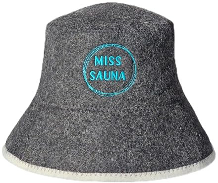 PRINZEPS Saunahut Damen Perfekte Saunamütze aus 100% Wollfilz - Filzhut Damen mit Exklusiven Miss Sauna Stickerei - ideale Sauna Kopfbedeckung Sauna Hut - Geschenke für Saunagänger