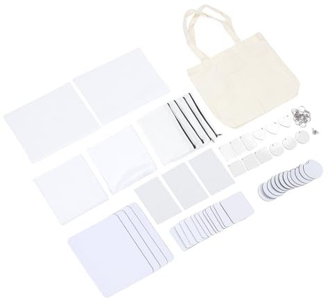 77PCS Sublimation Blank Set Wärme Transfer Druck Schlüsselbund Rohlinge für Make-Up Tasche Kissen Abdeckung Maus Pad Auto Tasse Matte