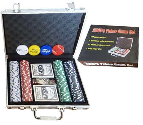 Generisch Poker -Turnier -Set - Professionelle caseno -Chips, High -Stakes -Spielzähler | Premium Clay Chip Collection mit Aufbewahrungsbox, Luxus -Glücksspielstücke für Kartenabend, Heimunterhaltung