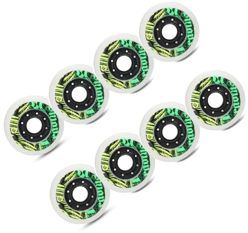 JCXYL EV Lot de 8 Roues de Roller en PU, 72 mm, 76 mm, 80 mm, 90 A, avec roulements, pour Le Roller et Les Sports de Plein air