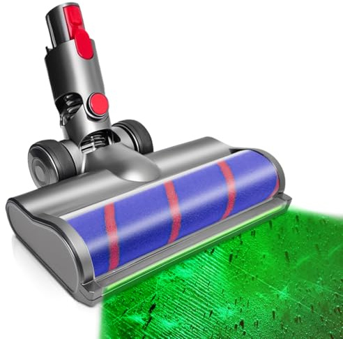 shepanyi LED Cepillo Compatible para Dyson V7/V8/V10/V11/V15 – Accesorio de Aspiración, Cabezal de Cerdas Suaves con Detección de Polvo, Repuesto Optimizado para Suelos Duros