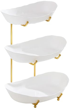 LYMGRZ Frutero de 3 Niveles - Bandeja para Servir de Varios Niveles, Cesta Multicapa | Elegante Organizador de encimera, Soporte de exhibición de Metal Duradero, Elegante Estante de Almacenamiento