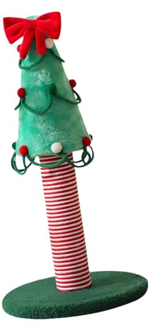 Torre de escalada para mascotas, árbol de Navidad, espacioso, con forma de árbol de Navidad, rascador grande para gatos