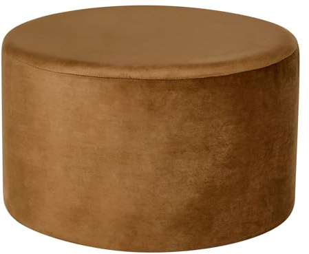 Sittpuff Modern Rund Sammet Glam Vardagsrum Sovrum Guldbrun Millen