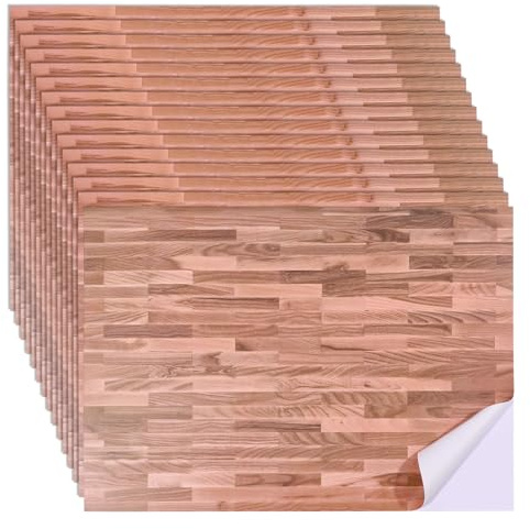 FREEBLOSS 15 Stück Puppenhaus Tapete PVC Bodenplatten Selbstklebend 8.1 x 11.7 DIY Selbstklebetapeten Für Puppenhaus Dekorationszubehör Holzimitat